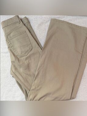 Divided by H&M Khaki High Rise Wide Leg Twill Chino Denim Pants 5-Pocket Classic